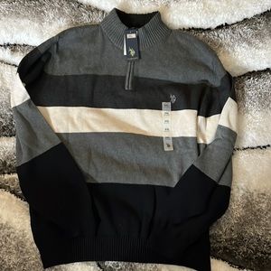 US Polo Assn. Crewneck sweater with zipper at the neck